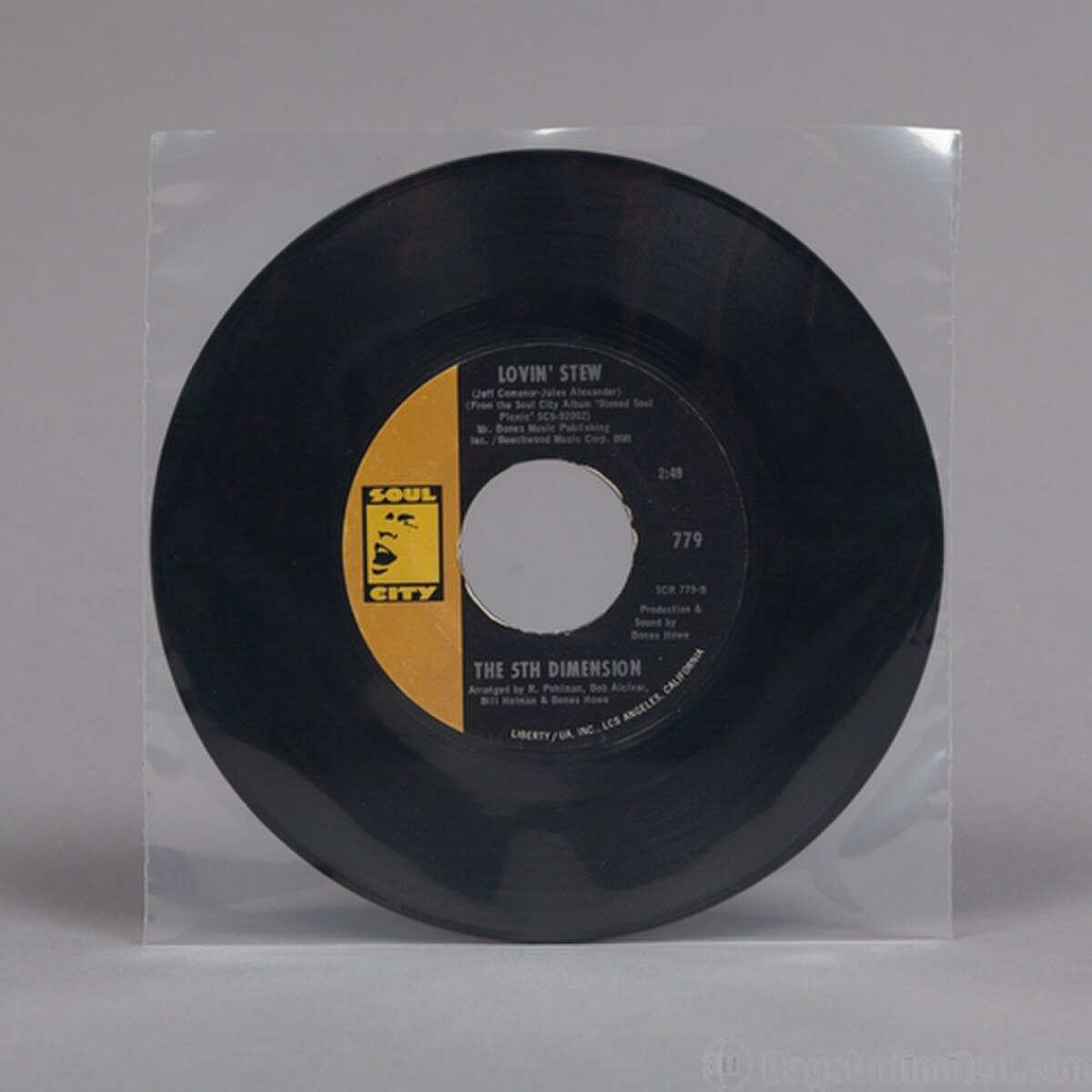 45 rpm Record INNER Sleeve 7-1/16 (